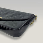 Louis Vuitton Pochette Felicie Monogram Vernis Shoulder Bag Black