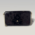 Louis Vuitton Pochette Felicie Monogram Vernis Shoulder Bag Black