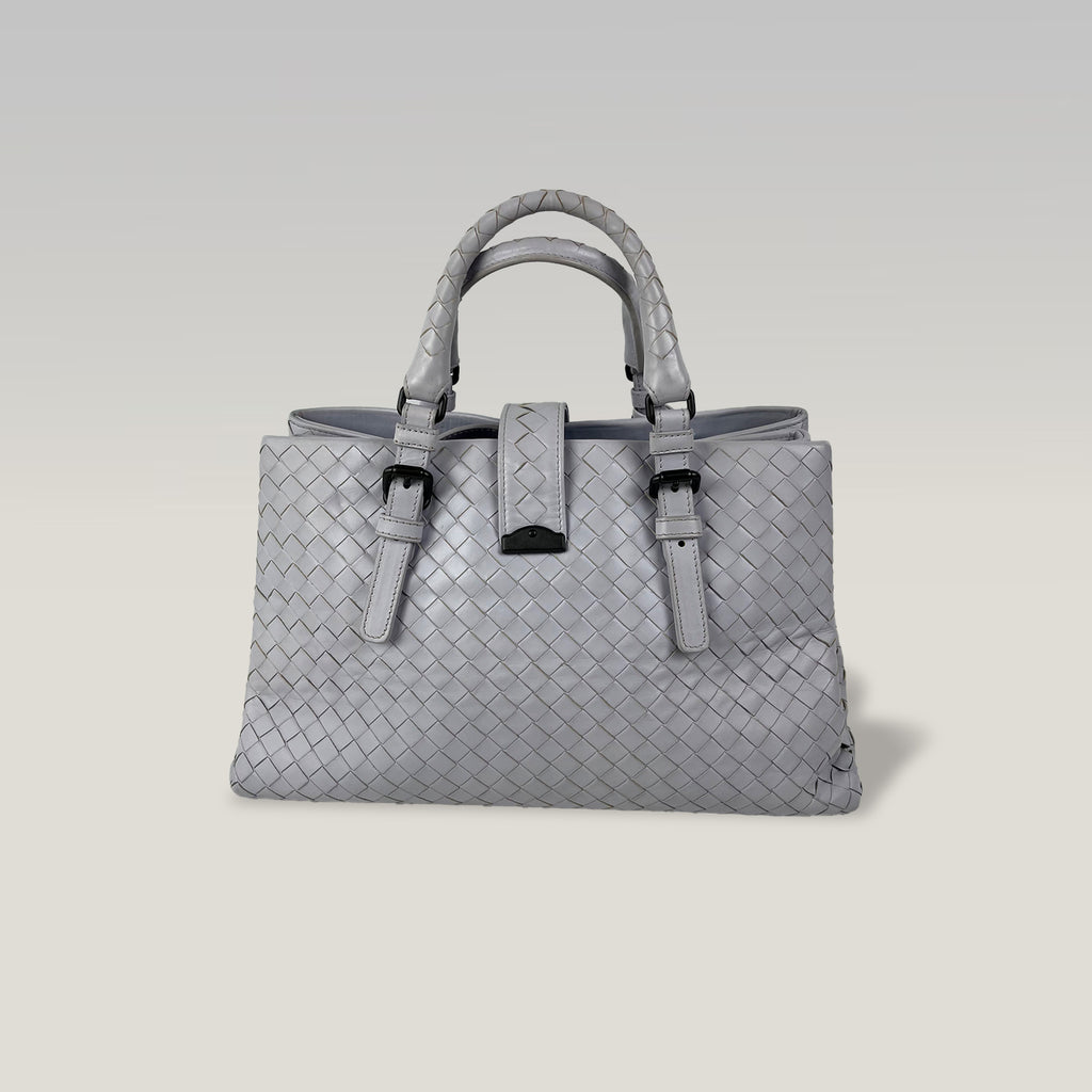 Bottega Veneta Roma Intrecciato Borsa a Mano in Pelle Viola Chiaro