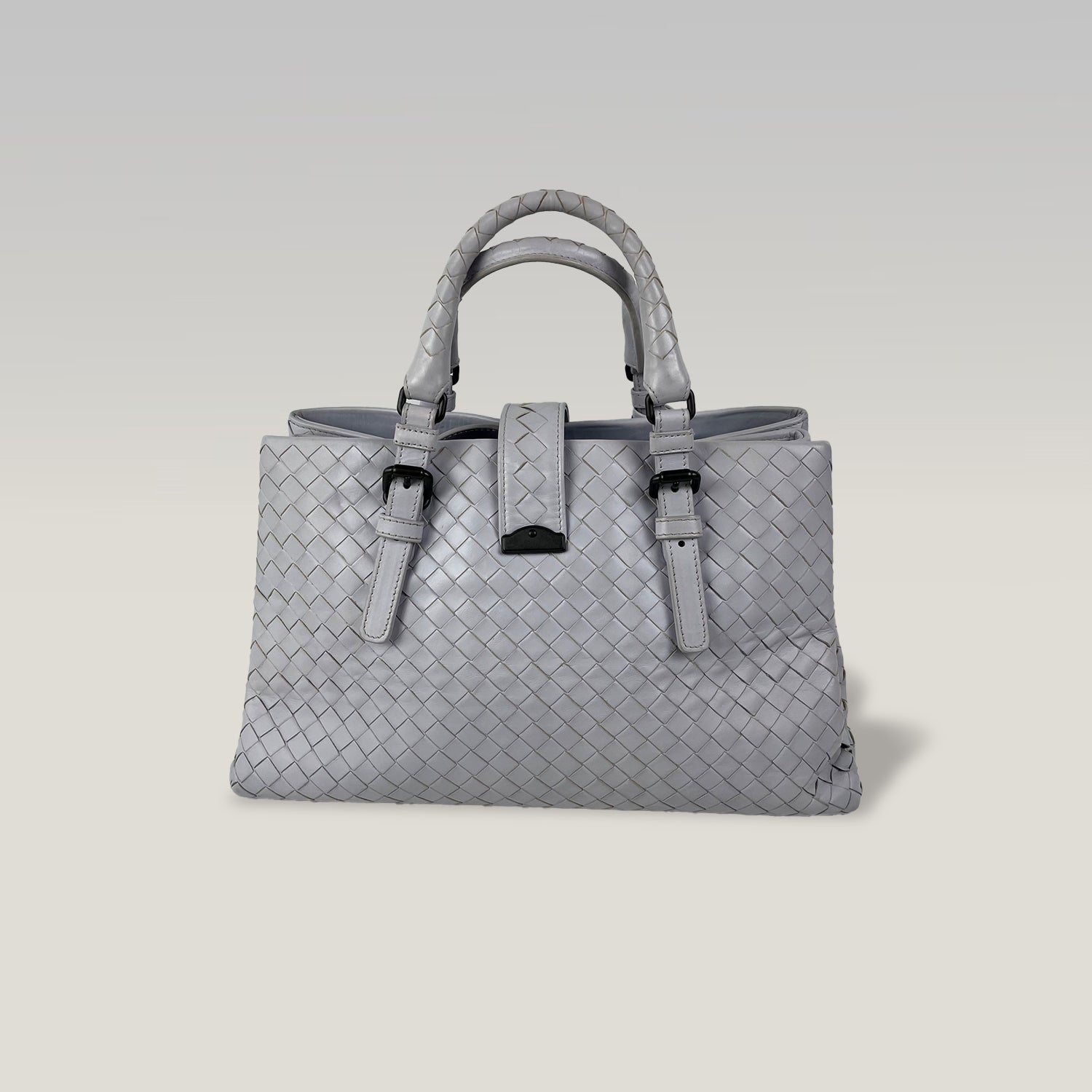Bottega Veneta Roma Intrecciato Borsa a Mano in Pelle Viola Chiaro