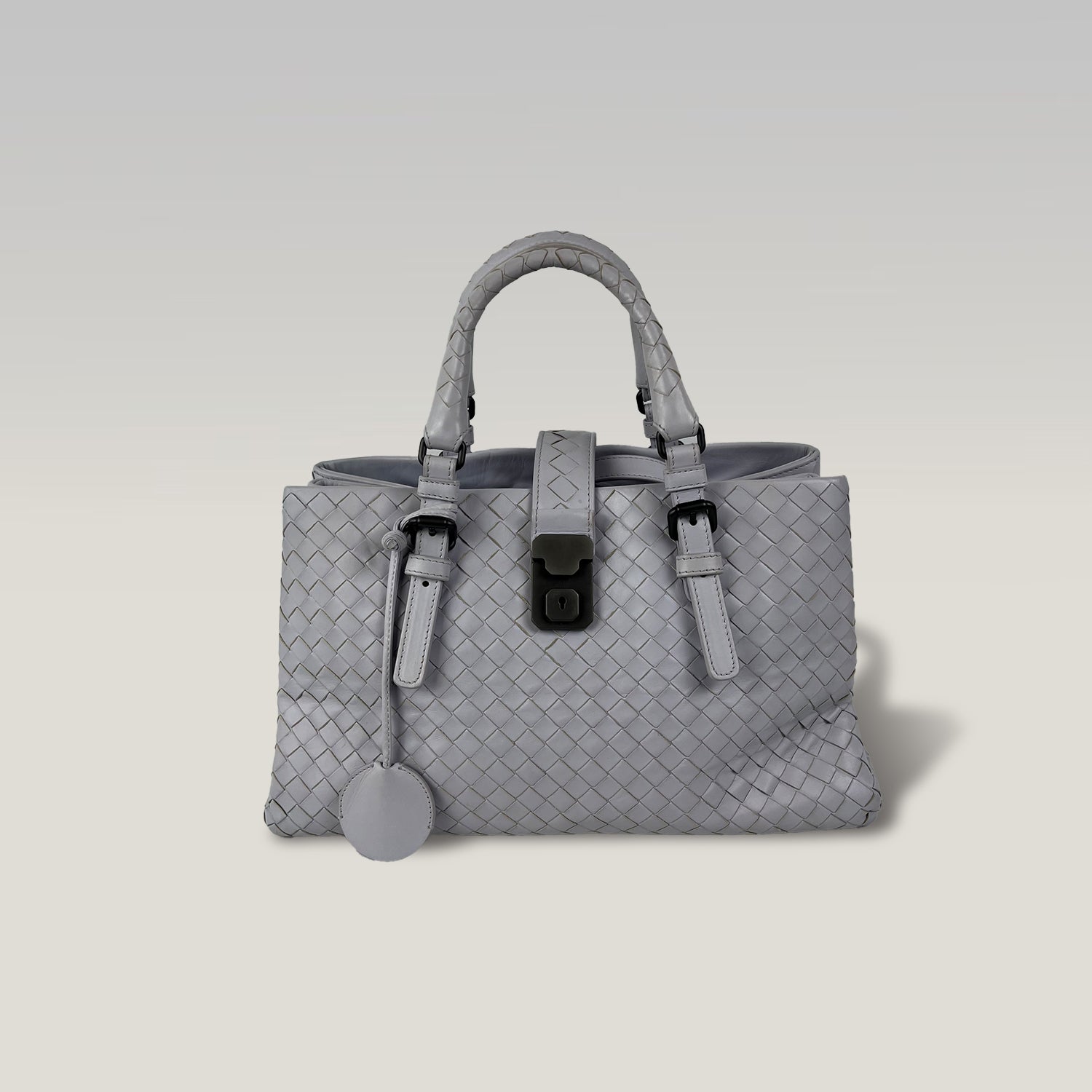 Bottega Veneta Roma Intrecciato Borsa a Mano in Pelle Viola Chiaro