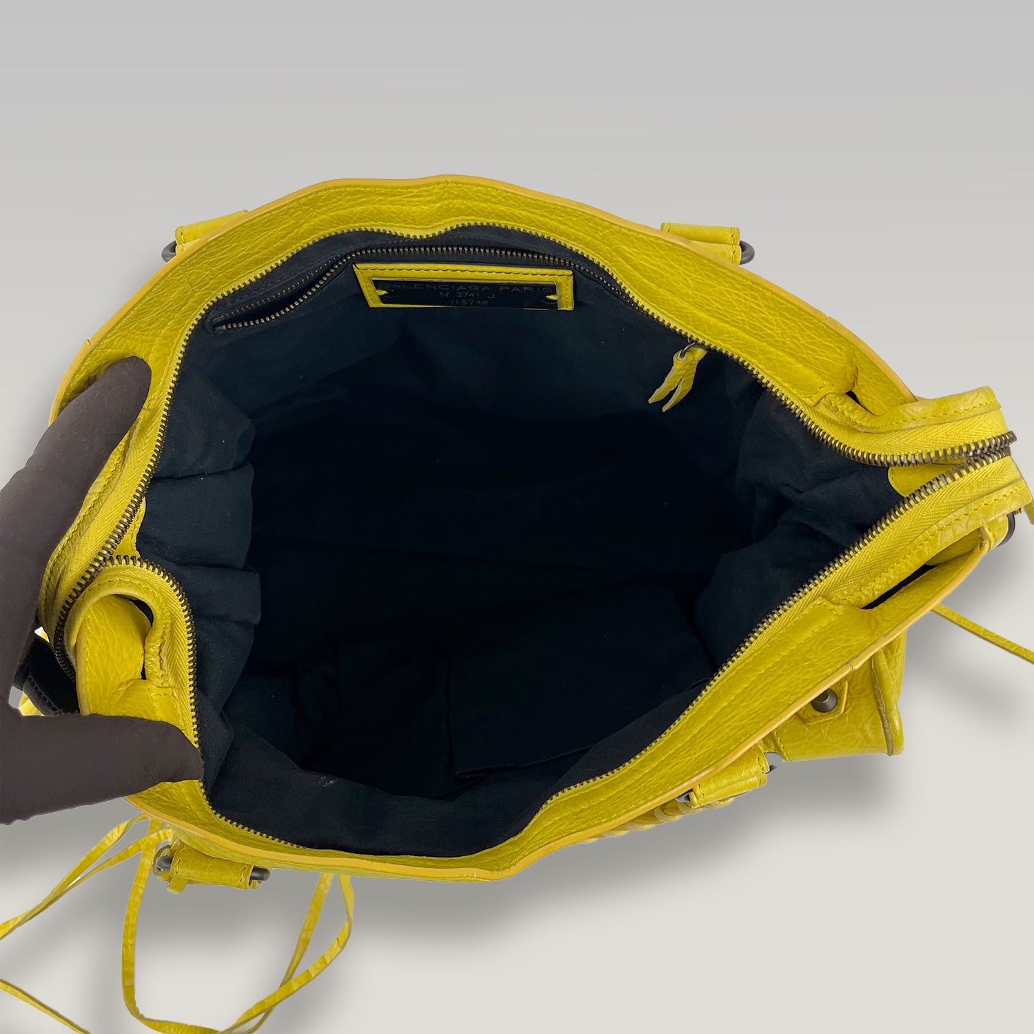 Balenciaga Classic City Yellow Leather Motorcycle Bag