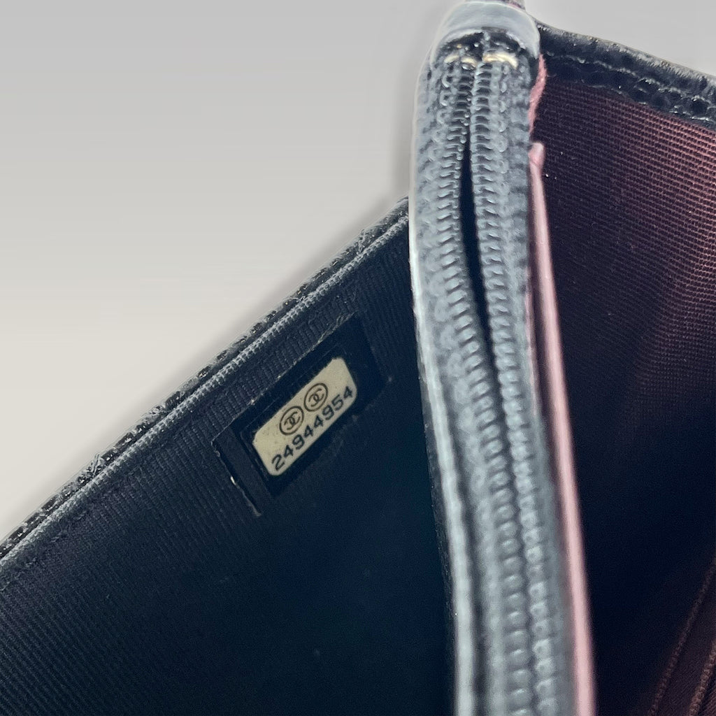 Chanel Wallet On Chain Timeless Classique Nero in Pelle Caviar – Borsa WOC con Catena Dorata
