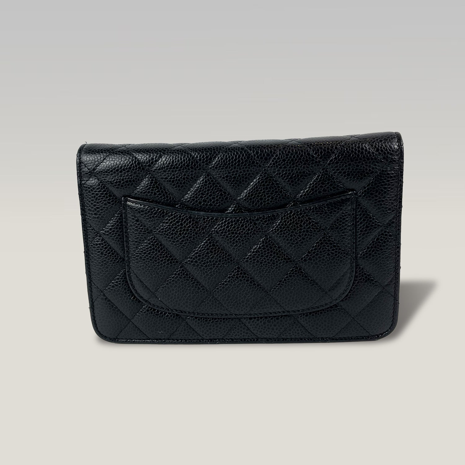 Chanel Wallet On Chain Timeless Classique Nero in Pelle Caviar – Borsa WOC con Catena Dorata