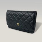 Chanel Wallet On Chain Timeless Classique Nero in Pelle Caviar – Borsa WOC con Catena Dorata