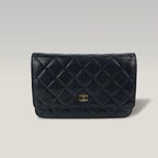 Chanel Wallet On Chain Timeless Classique Nero in Pelle Caviar – Borsa WOC con Catena Dorata