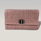 Miu Miu Crystal Matelassé Pink Leather Shoulder Bag