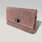 Miu Miu Crystal Matelassé Pink Leather Shoulder Bag