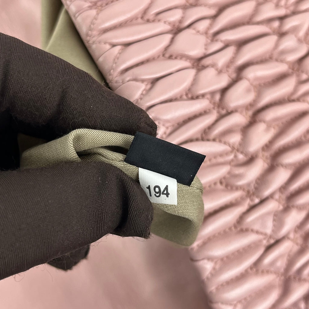 Miu Miu Crystal Matelassé Pink Leather Shoulder Bag