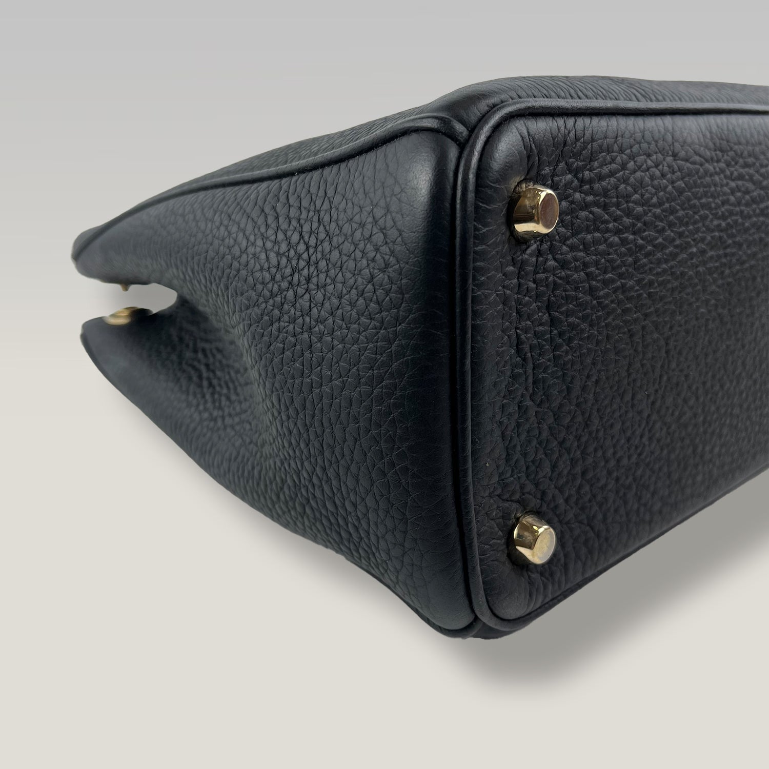 Christian Dior Medium Diorissimo Black Grained Leather Tote Bag