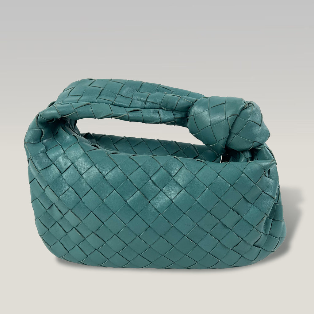 Bottega Veneta Jodie Medium Turquoise Intrecciato Nappa Leather Hobo Bag