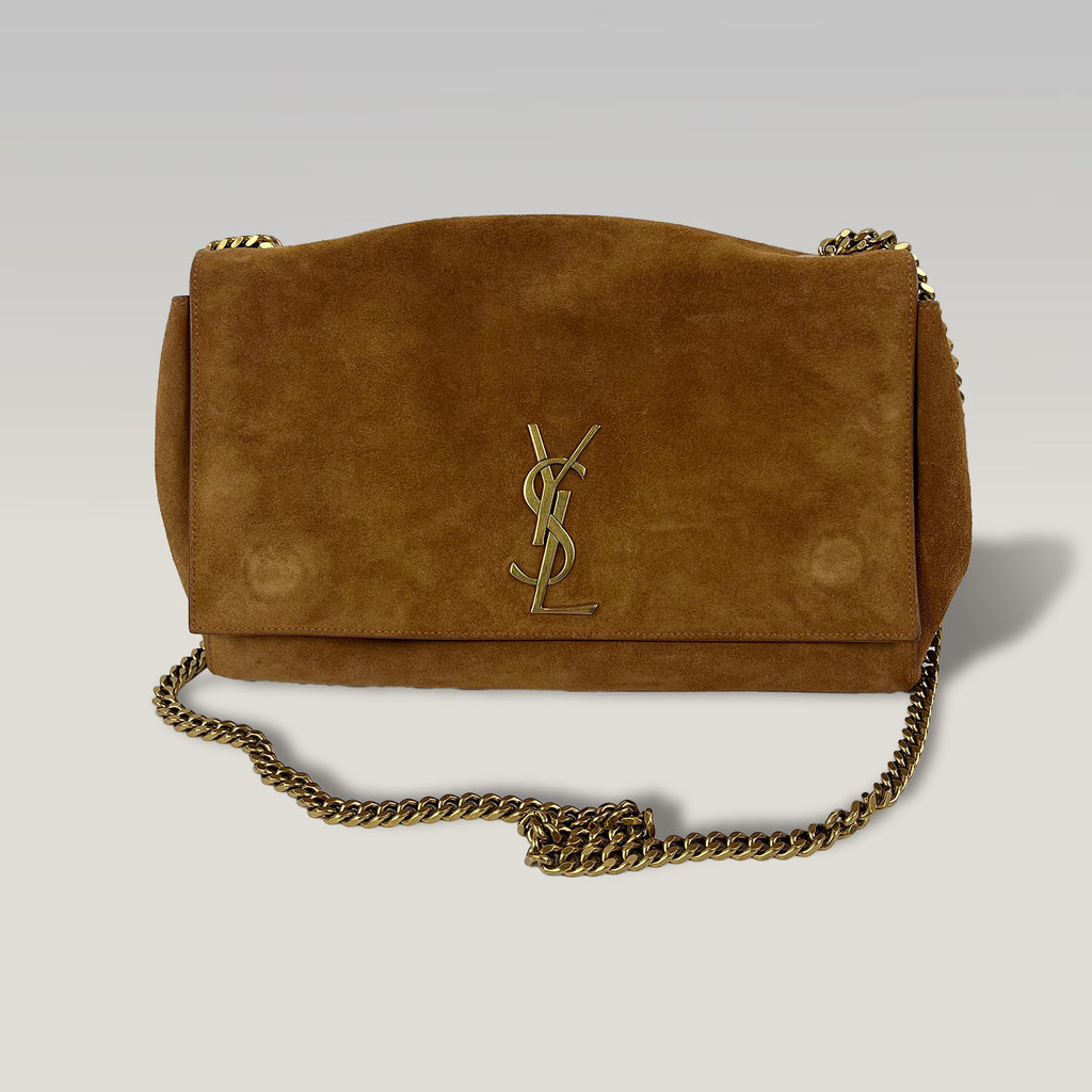 Saint Laurent Kate Medium Brown Suede Leather Chain Shoulder Bag