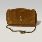Saint Laurent Kate Medium Brown Suede Leather Chain Shoulder Bag