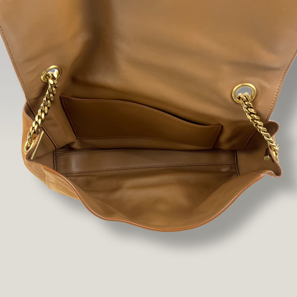Saint Laurent Kate Medium Brown Suede Leather Chain Shoulder Bag