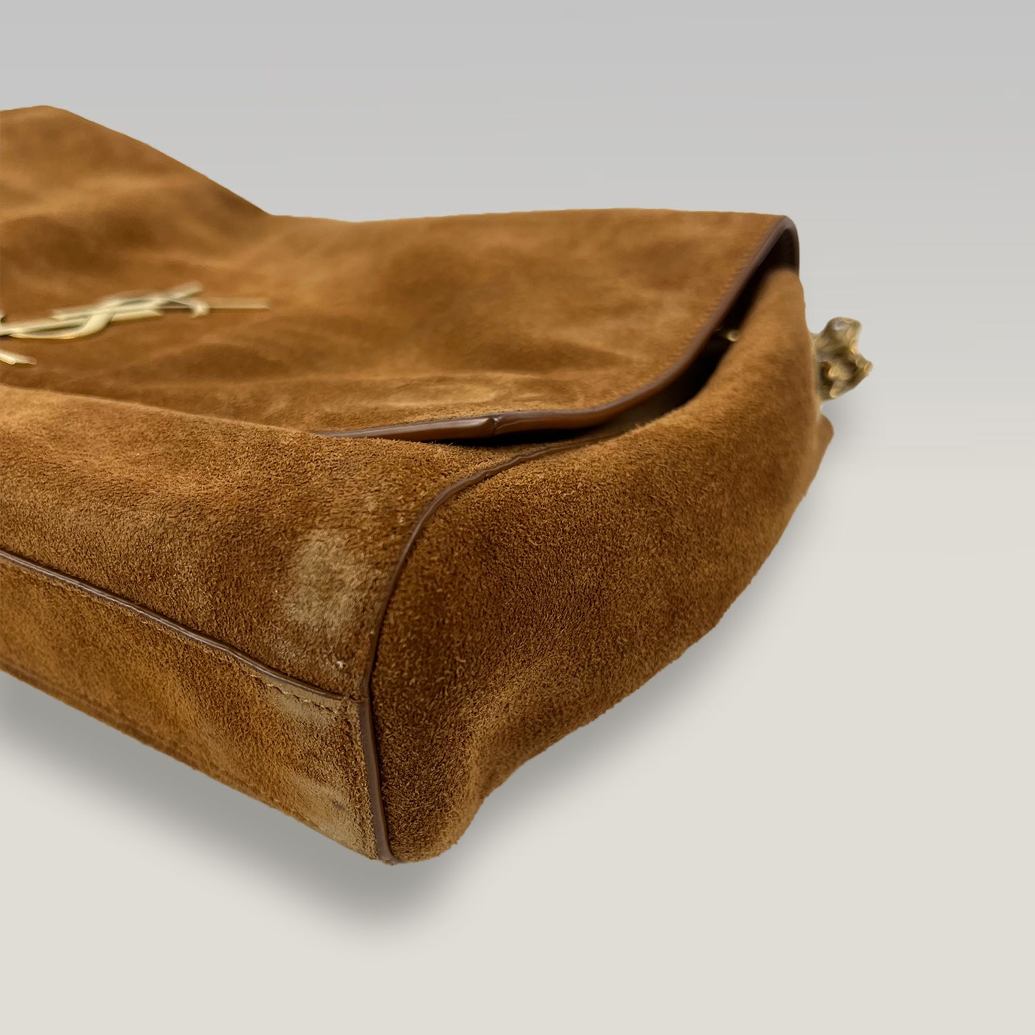 Saint Laurent Kate Medium Brown Suede Leather Chain Shoulder Bag