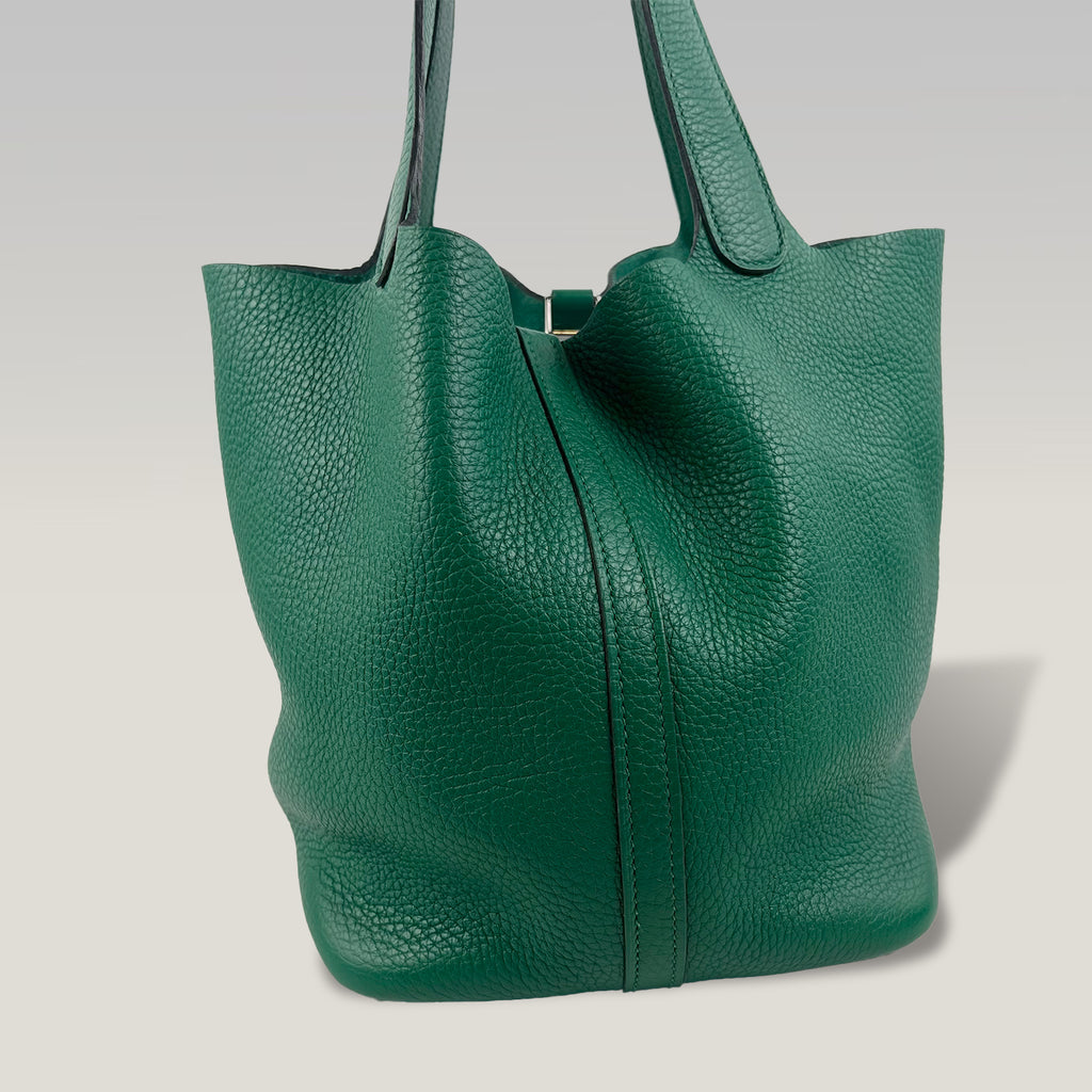 Hermès Picotin 22 in Pelle Taurillon Clemence Verde – Borsa a Mano