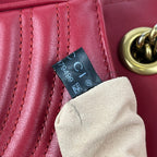Gucci Marmont 26 Borsa a Spalla Rosso in Pelle
