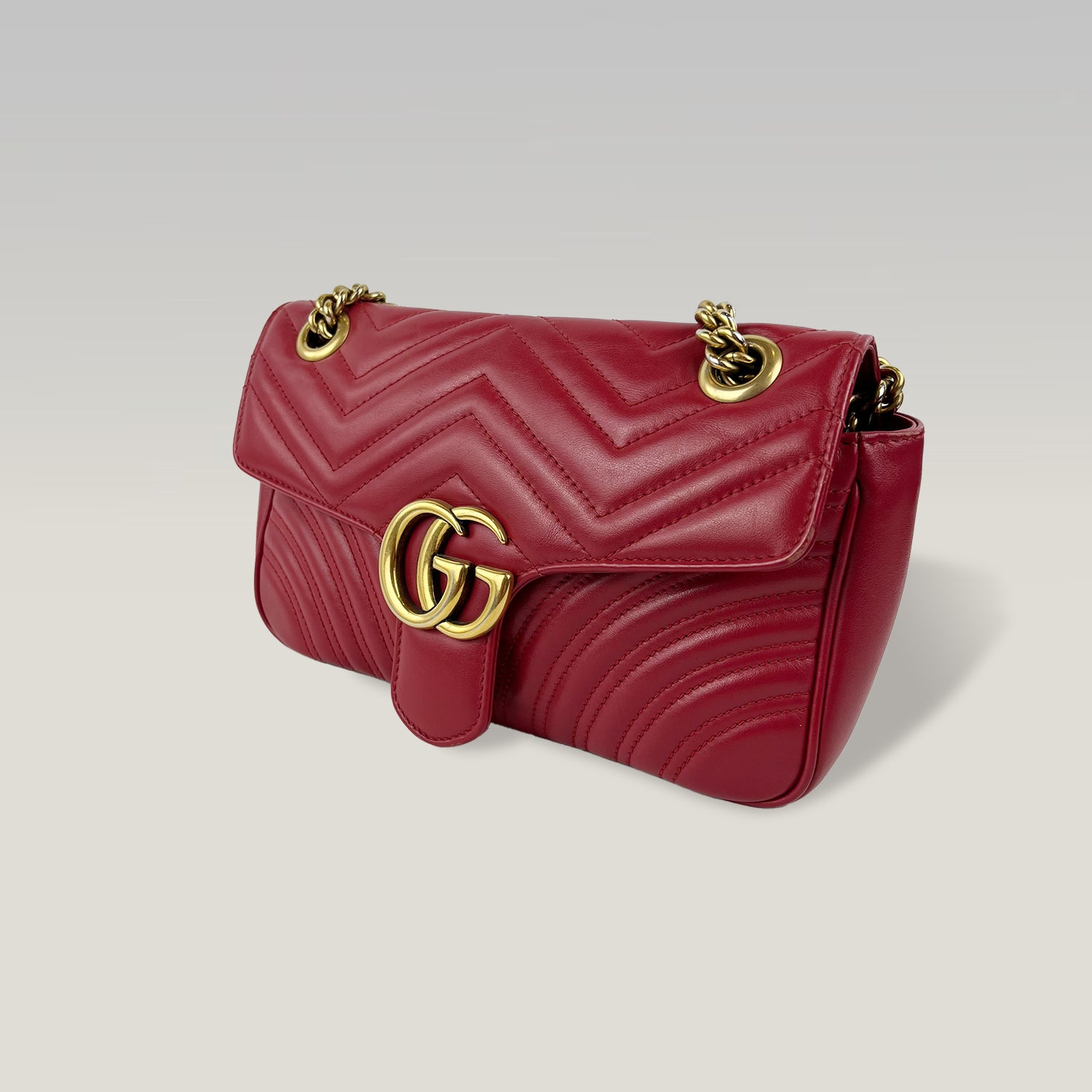 Gucci Marmont 26 Borsa a Spalla Rosso in Pelle