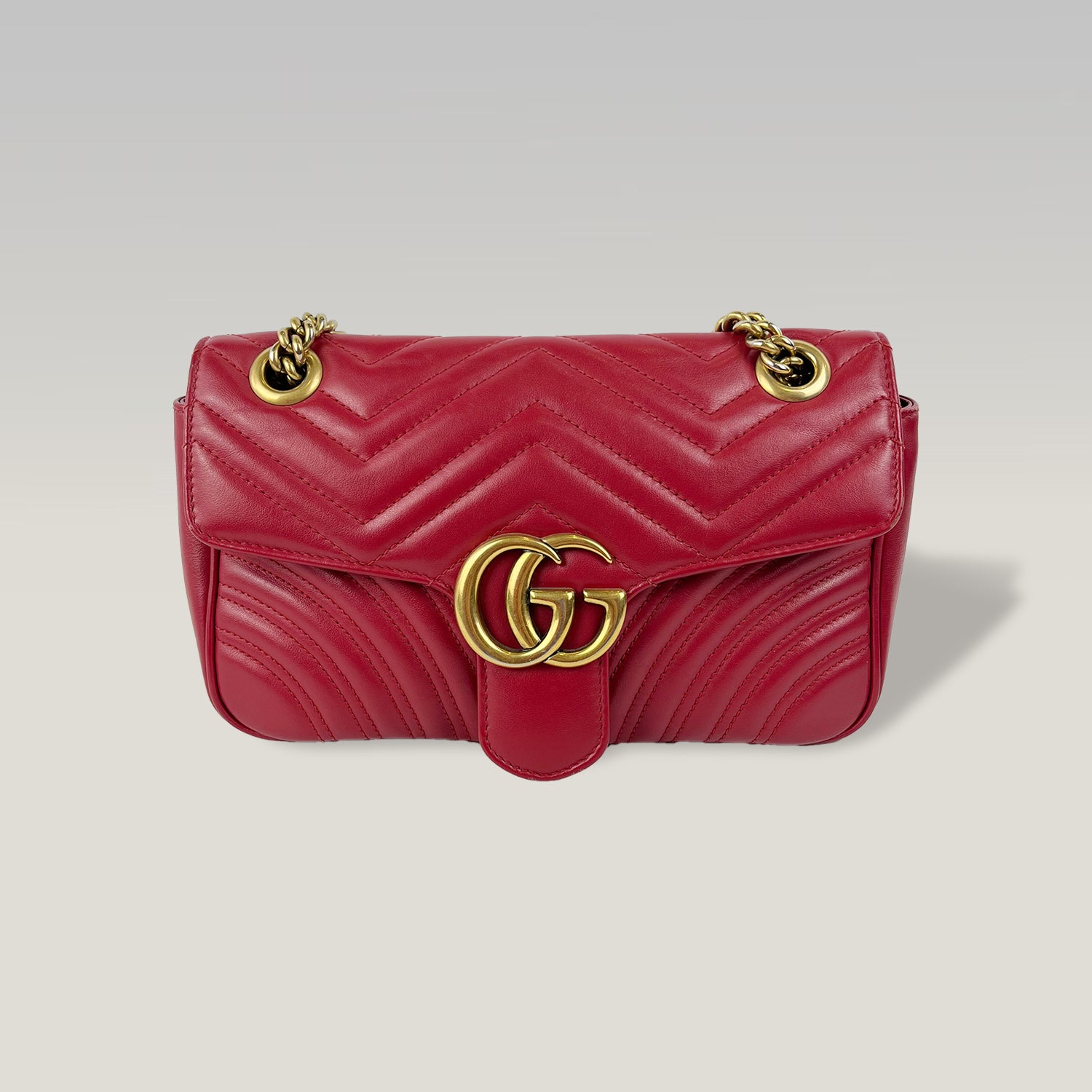 Gucci Marmont 26 Borsa a Spalla Rosso in Pelle