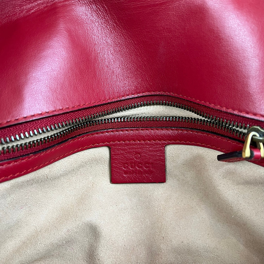 Gucci Marmont 26 Borsa a Spalla Rosso in Pelle