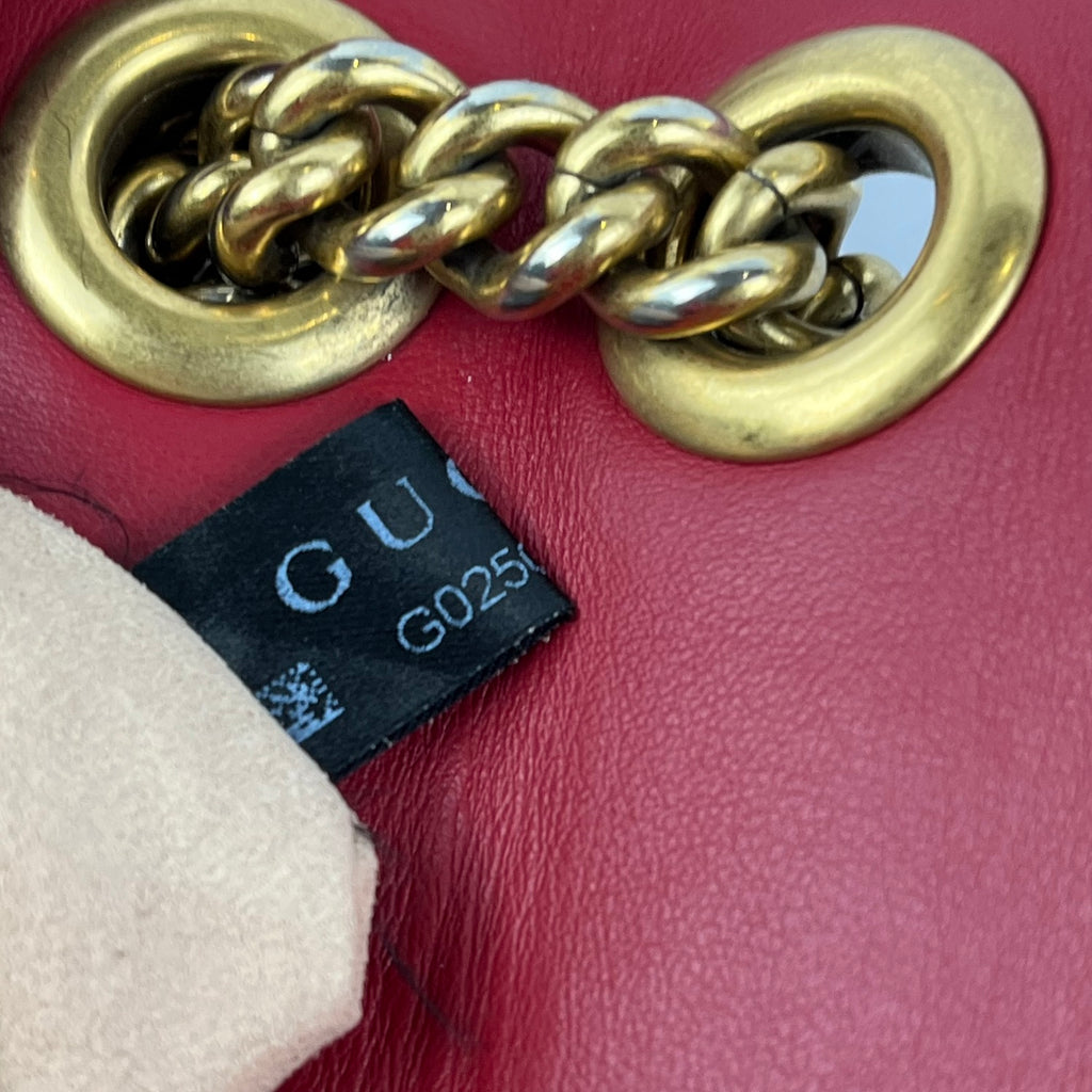 Gucci Marmont 26 Borsa a Spalla Rosso in Pelle