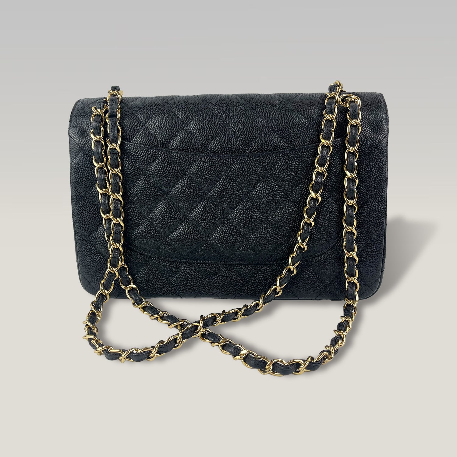 Chanel Classic Double Flap Medium Black Caviar Leather Shoulder Bag