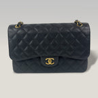 Chanel Classic Double Flap Medium Black Caviar Leather Shoulder Bag
