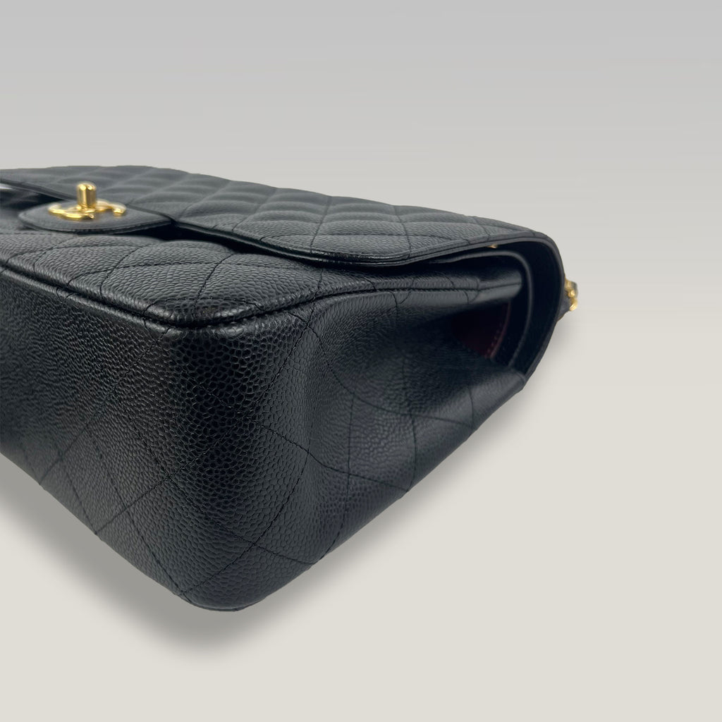 Chanel Classic Double Flap Medium Black Caviar Leather Shoulder Bag
