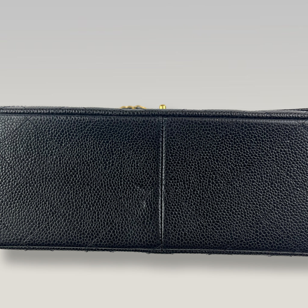 Chanel Classic Double Flap Medium Black Caviar Leather Shoulder Bag