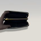 Prada Zip Around Wallet in Black Saffiano Leather 
