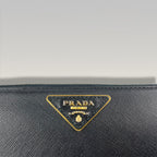 Prada Zip Around Wallet in Black Saffiano Leather 