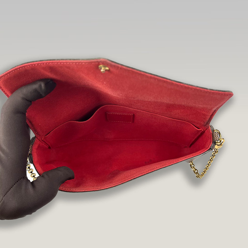 Louis Vuitton Pochette Félicie Damier Ebene con Catena