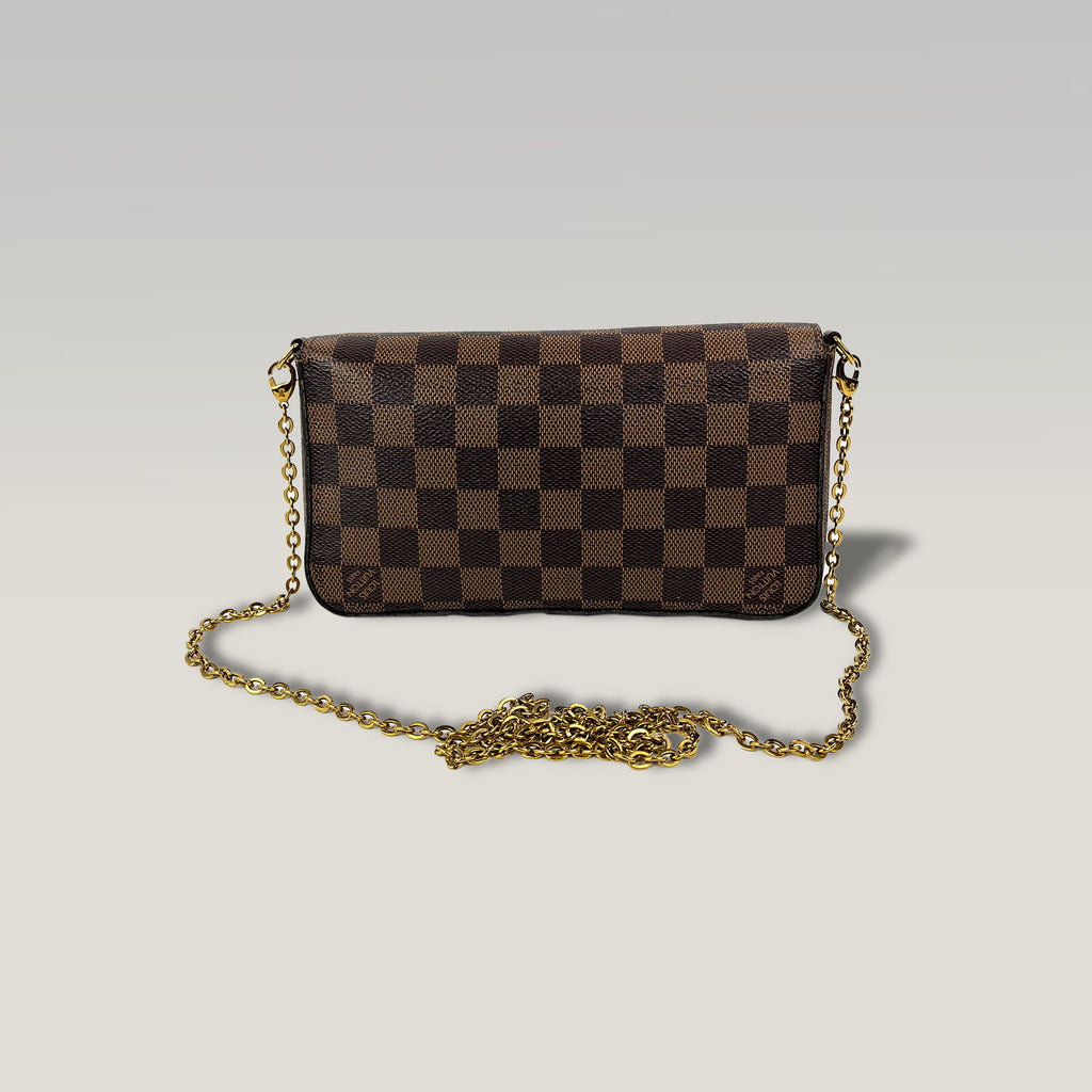 Louis Vuitton Pochette Félicie Damier Ebene con Catena