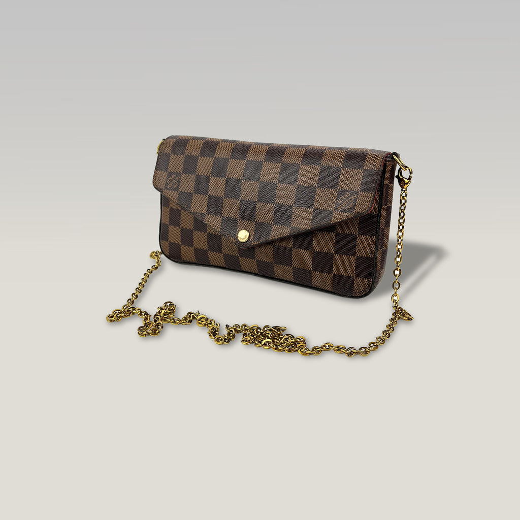 Louis Vuitton Pochette Félicie Damier Ebene con Catena