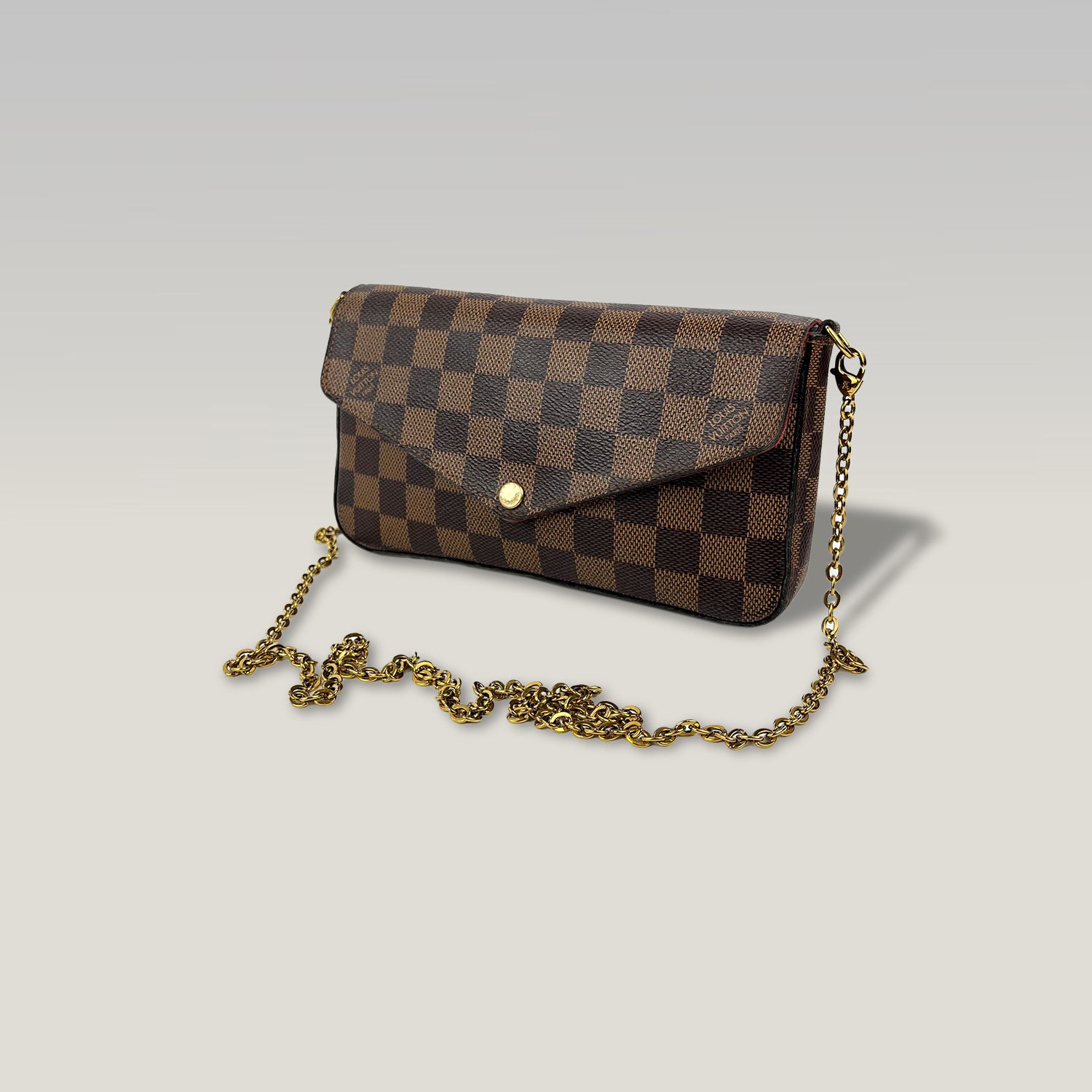 Louis Vuitton Pochette Félicie Damier Ebene con Catena