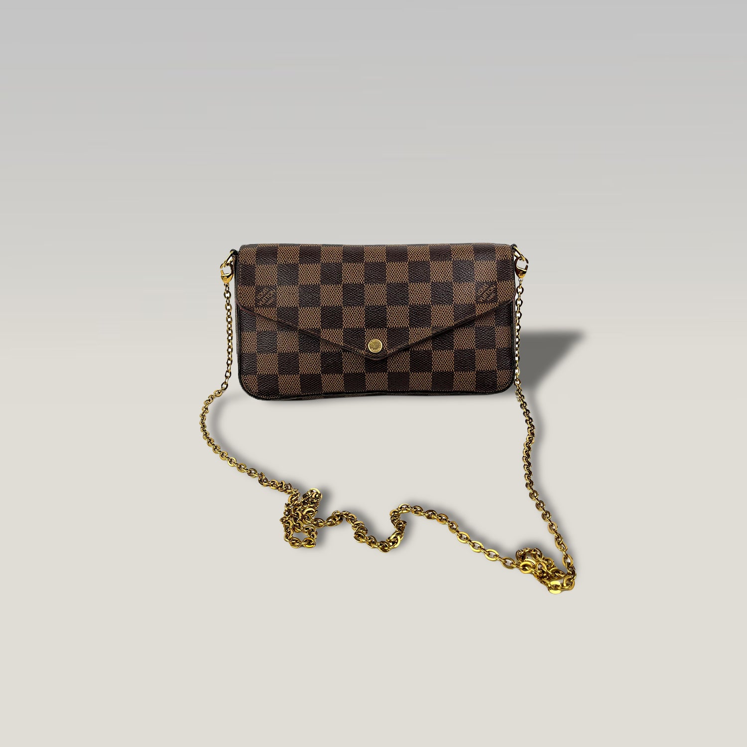 Louis Vuitton Pochette Félicie Damier Ebene con Catena