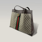 Gucci Ophidia GG Supreme Large Tote Bag Beige Ebony Canvas