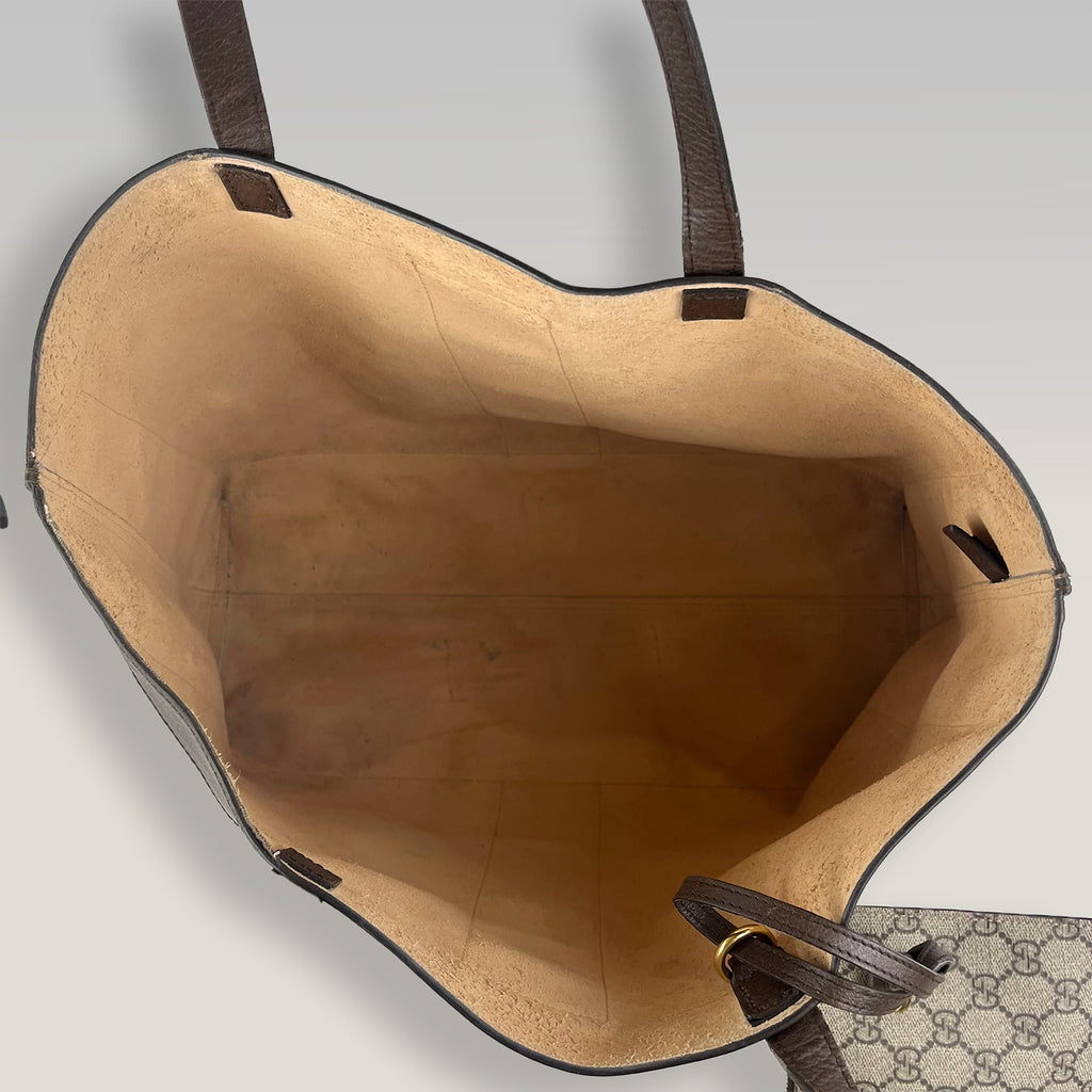Gucci Ophidia GG Supreme Large Tote Bag Beige Ebony Canvas