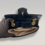 Gucci GG Marmont Small Matelassé Leather Shoulder Bag Black Chain Crossbody Bag