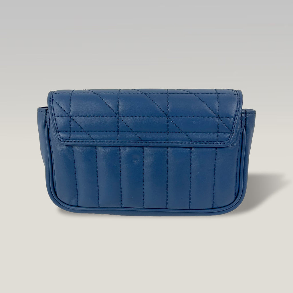 Gucci GG Marmont Super Mini Blue Leather Chain Bag