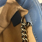 Gucci GG Marmont Super Mini Blue Leather Chain Bag