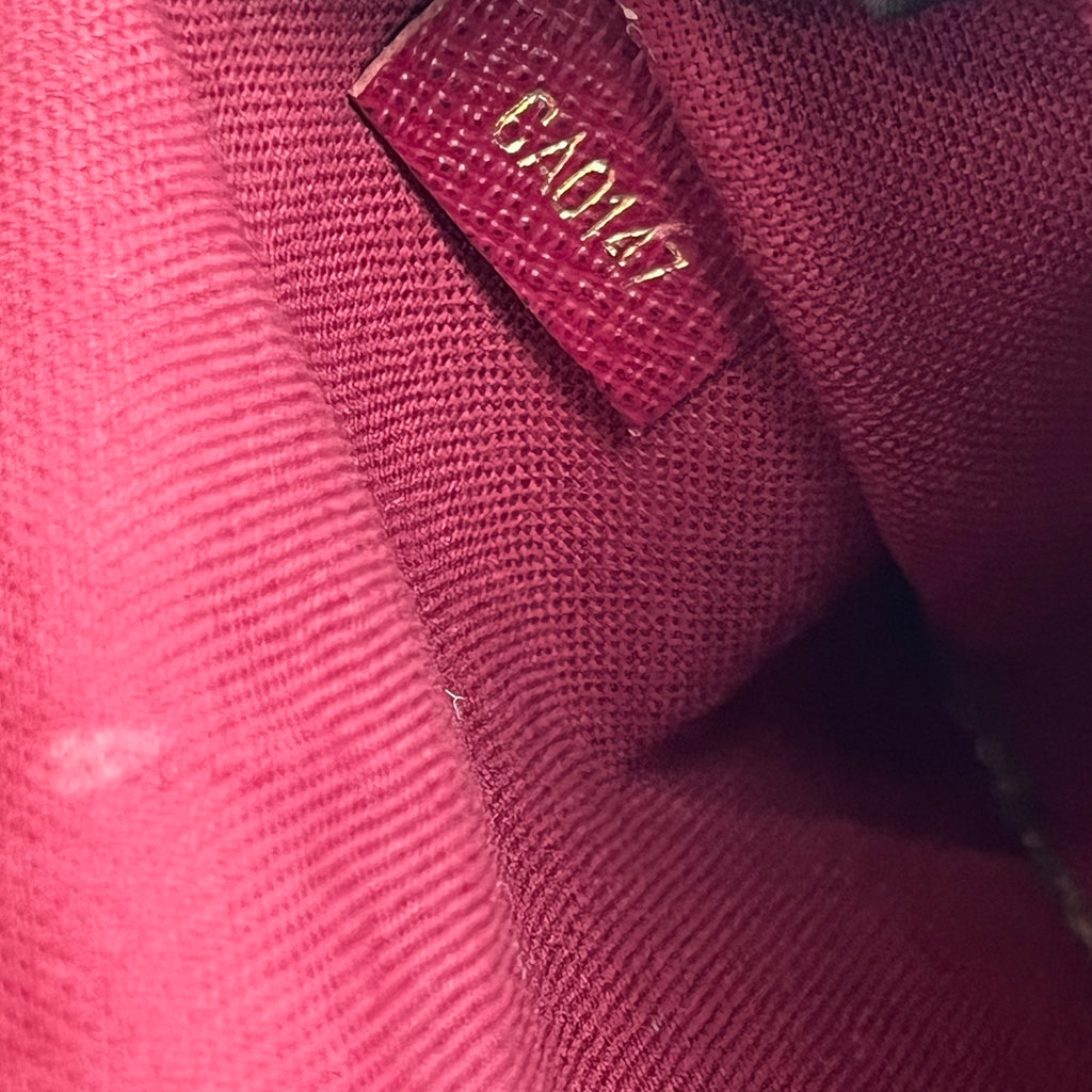 Louis Vuitton Pochette Félicie Monogram Marrone con Inserto Rosso