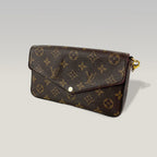 Louis Vuitton Pochette Félicie Monogram Marrone con Inserto Rosso