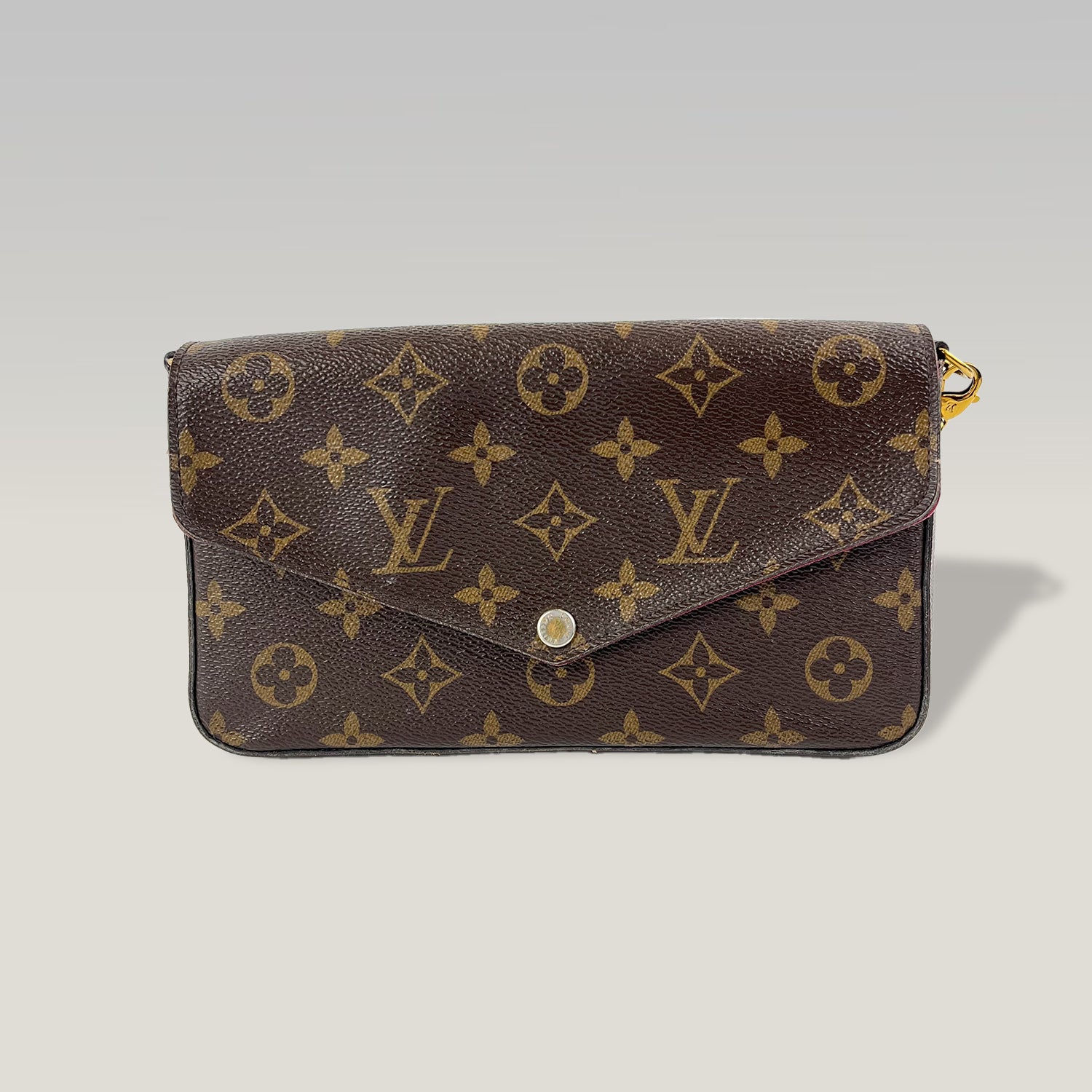 Louis Vuitton Pochette Félicie Monogram Marrone con Inserto Rosso