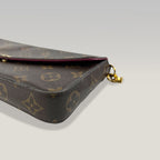 Louis Vuitton Pochette Félicie Monogram Marrone con Inserto Rosso