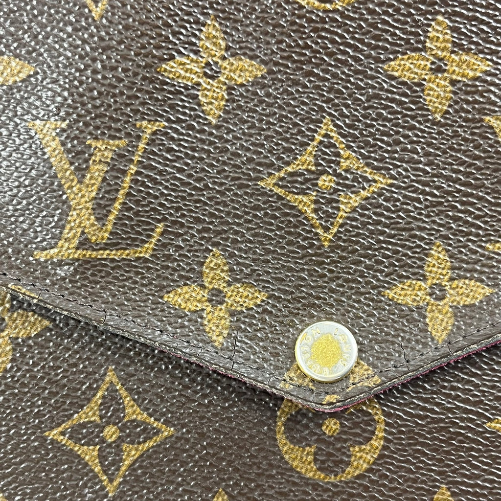 Louis Vuitton Pochette Félicie Monogram Marrone con Inserto Rosso