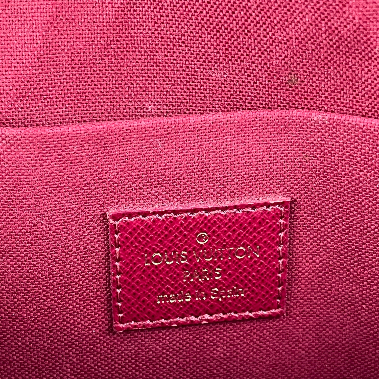 Louis Vuitton Pochette Félicie Monogram Marrone con Inserto Rosso