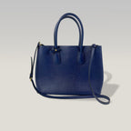Prada Borsa Tote Grande in Pelle Saffiano Blu