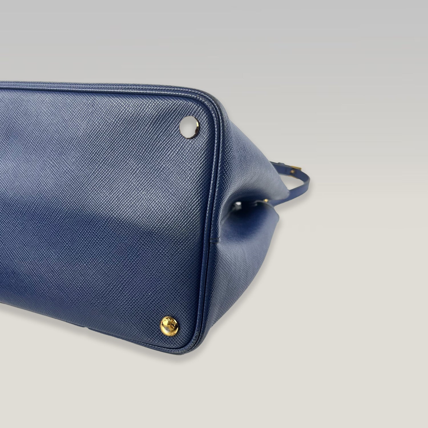 Prada Borsa Tote Grande in Pelle Saffiano Blu