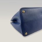 Prada Borsa Tote Grande in Pelle Saffiano Blu